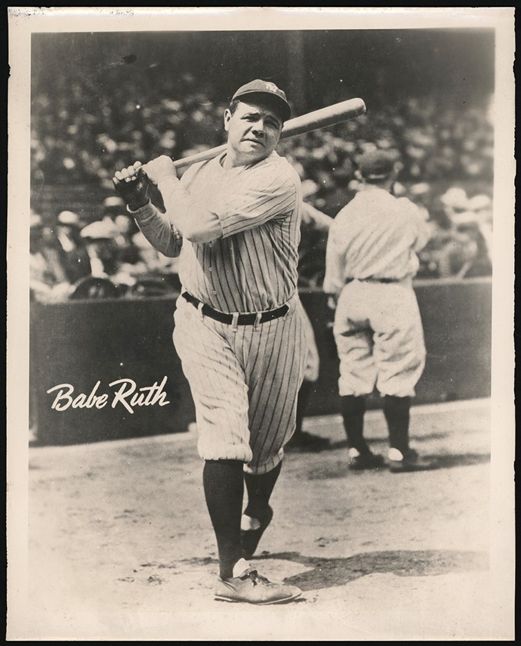 Vintage Sports Photographs - Circa 1950s Babe Ruth Photograph - 1933 Blue Bird Image