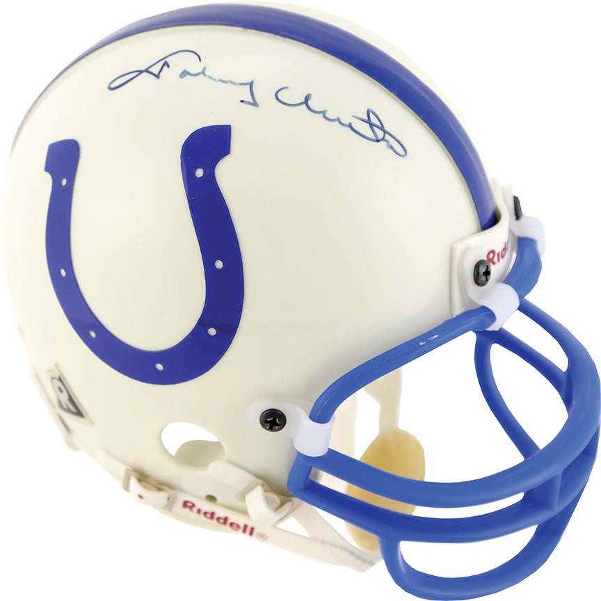 Football - Johnny Unitas Signed Mini Helmet (PSA)