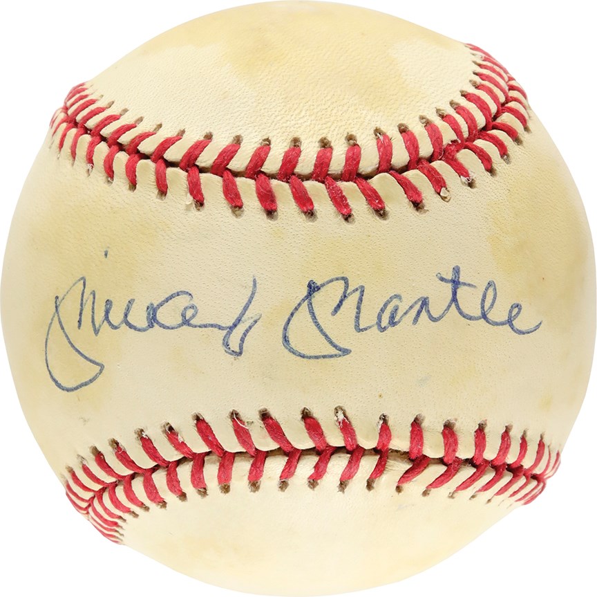 Baseball Autographs - Mickey Mantle Single Signed Baseball JSA
