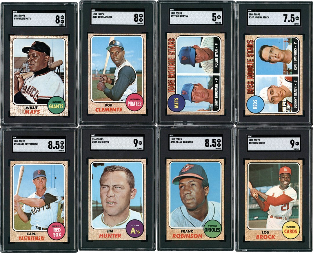 - 1968 Topps Baseball Near-Complete Set (596/598) w/SGC