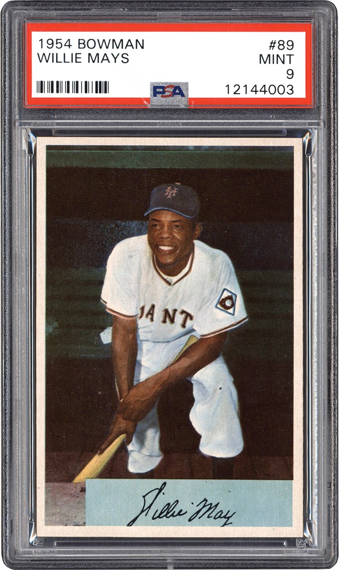 Baseball and Trading Cards - 954 Bowman #89 Willie Mays PSA MINT 9