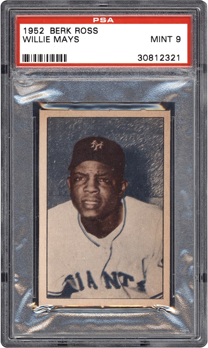 Baseball and Trading Cards - 52 Berk Ross Willie Mays PSA MINT 9 (Pop 1 of 6)