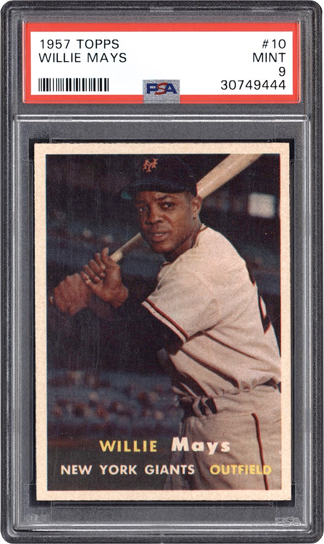 Baseball and Trading Cards - 957 Topps #10 Willie Mays PSA MINT 9 (Highest Graded)