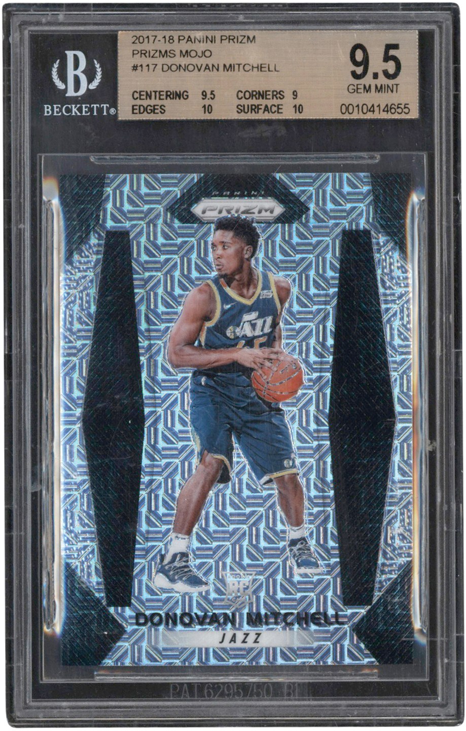 Basketball Cards - 2017-18 Panini Prizm Basketball Mojo #117 Donovan Mitchell Rookie Card #1/25 BGS GEM MINT 9.5 (Two 10 Subs!)