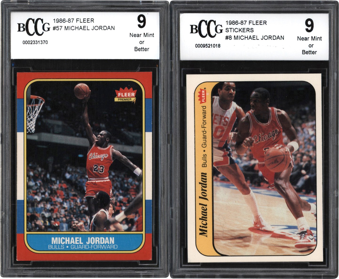 - 1986-1987 Fleer Basketball Complete BCCG 9 Graded Set w/Stickers (143)