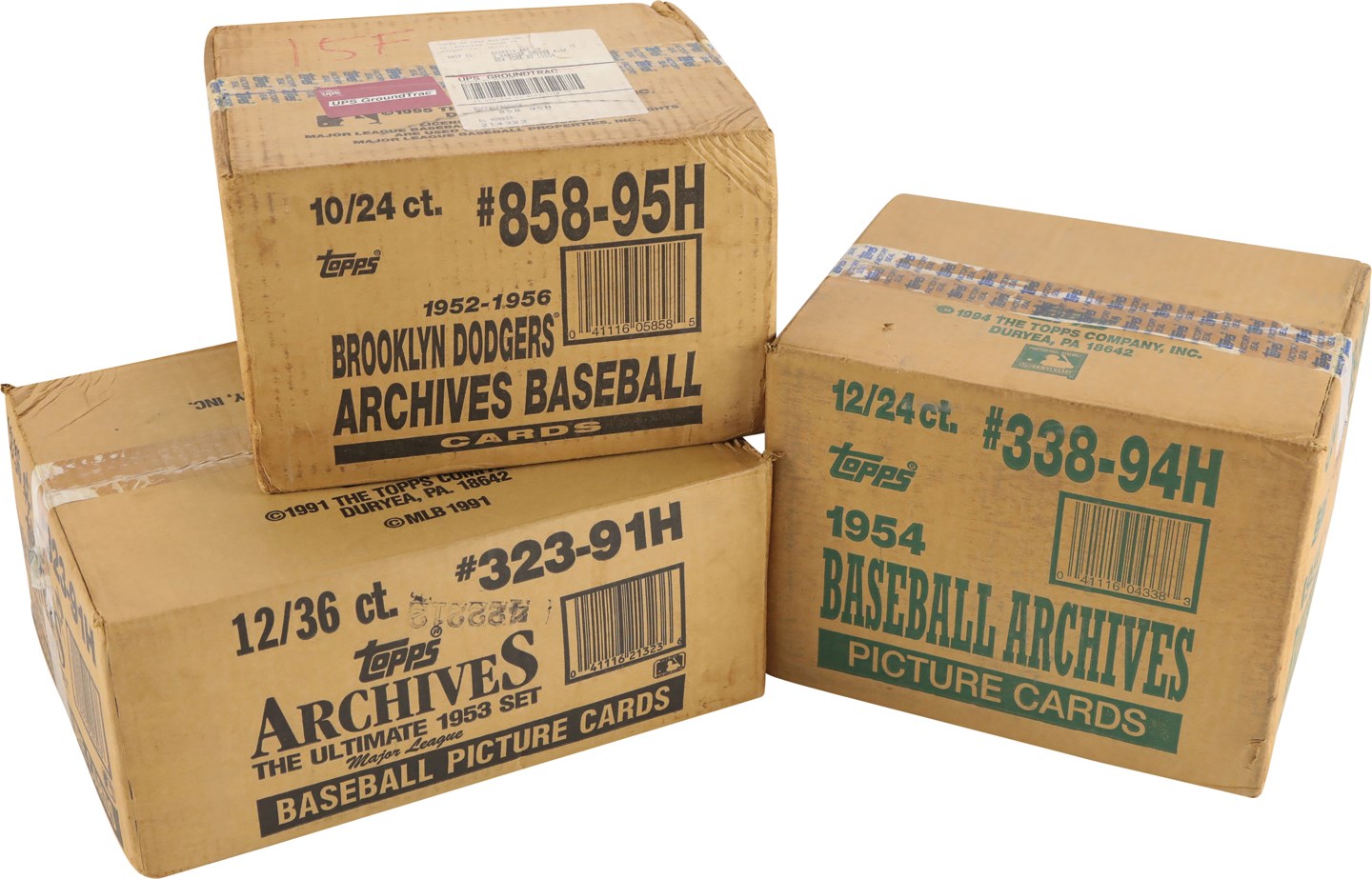 - 1953 & 1954 Topps Archives and 1952-1956 Brooklyn Dodgers Archives Sealed Case Trio (3)