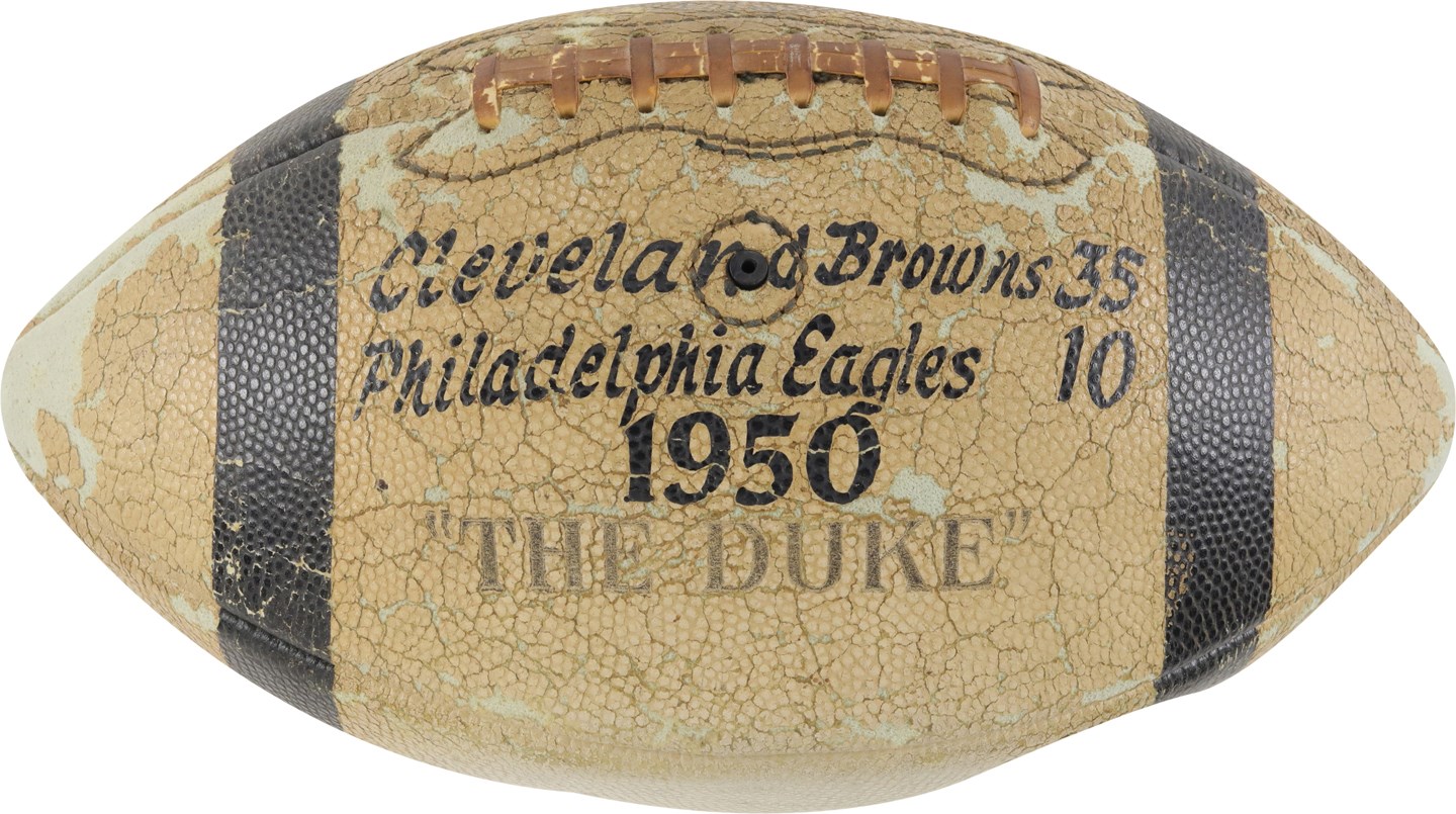 - Historic 1950 Cleveland Browns vs. Philadelphia Eagles Game Ball - Cleveland's 1st NFL Game & Win - Mac Speedie Collection