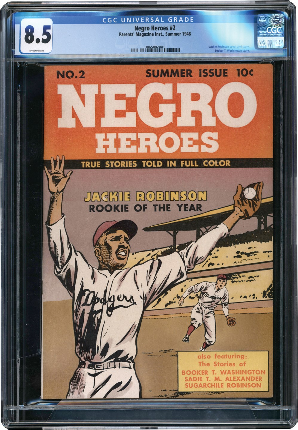 - 1948 Negro Heroes #2 Parents' Magazine Institute w/Jackie Robinson Cover CGC 8.5