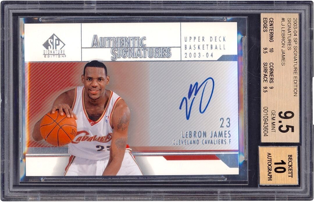 Basketball Cards - 003-04 SP Signature Edition Signatures #LJ LeBron James Autograph Rookie w/10 Centering BGS GEM MINT 9.5 - Auto 10