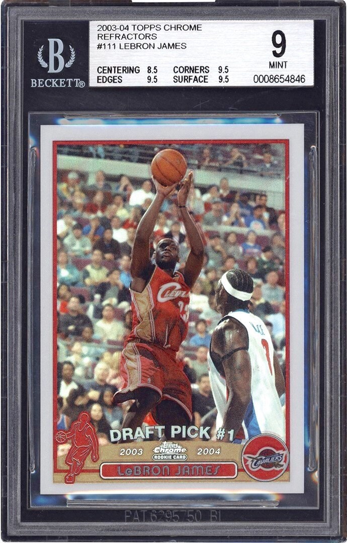 Basketball Cards - 003-04 Topps Chrome Refractors #111 LeBron James Rookie BGS MINT 9
