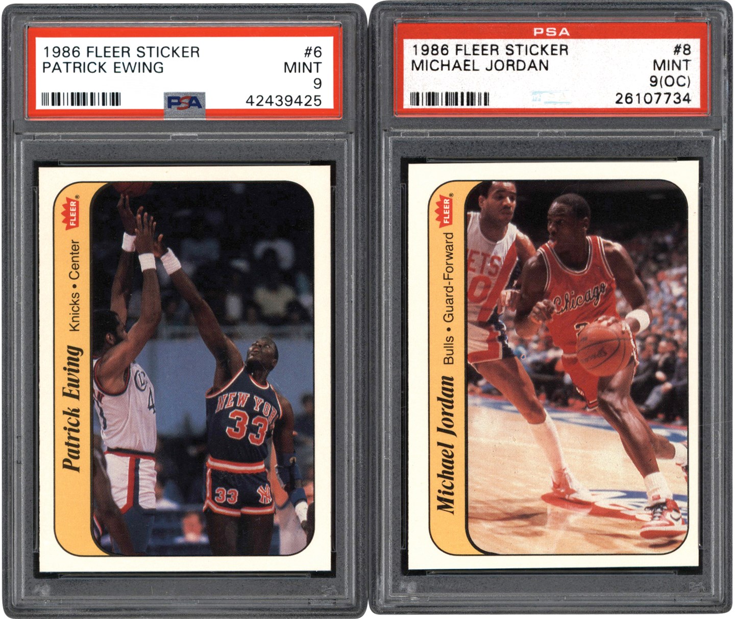 - 1986-1987 Fleer Basketball Stickers Complete PSA Graded Set (11)