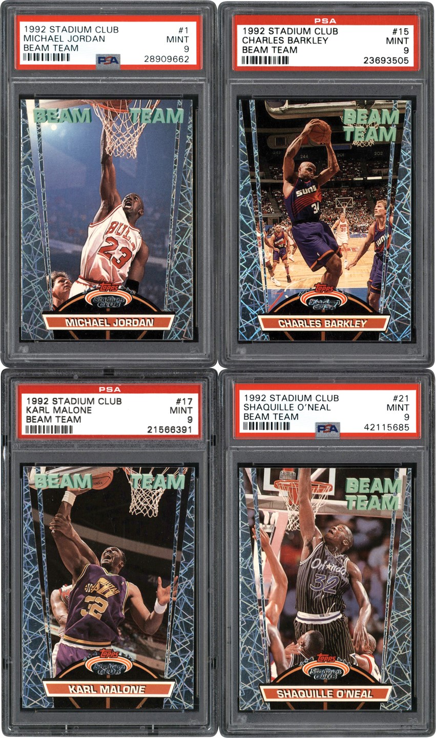 Basketball Cards - 1992-1993 Stadium Club Basketball Beam Team PSA 9 Complete Graded Set (21)