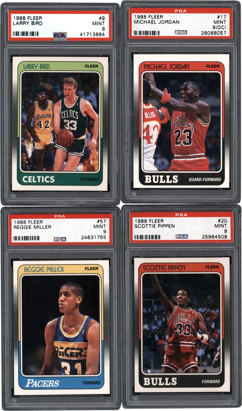 - 1988-1989 Fleer Basketball Complete Set w/Stickers & (55) PSA Graded Duplicates (198)