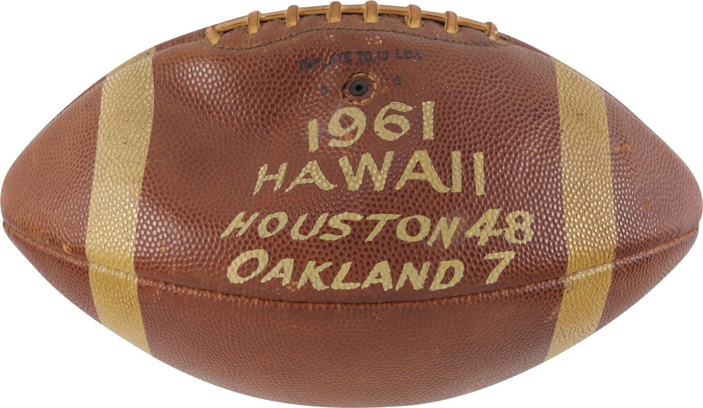 - 1961 AFL Preseason Game Ball - Houston vs. Oakland - Mac Speedie Collection