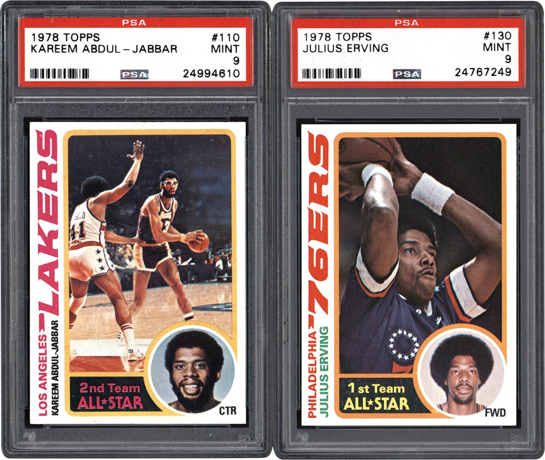 - 1978 Topps Basketball Complete Set Plus Duplicate Keys (132) w/Erving & Jabbar PSA 9's