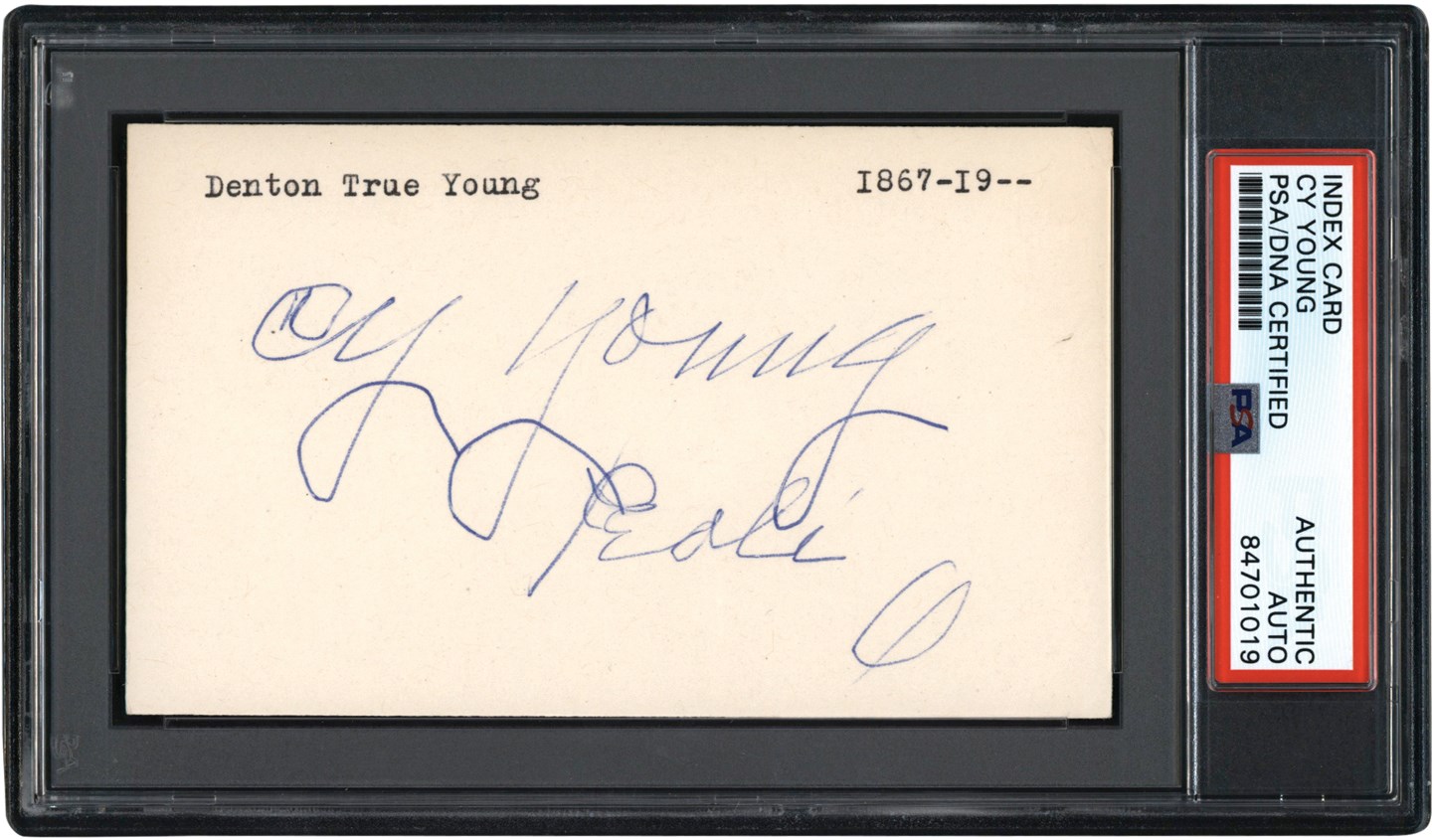 - Cy Young Signed Index Card (PSA)