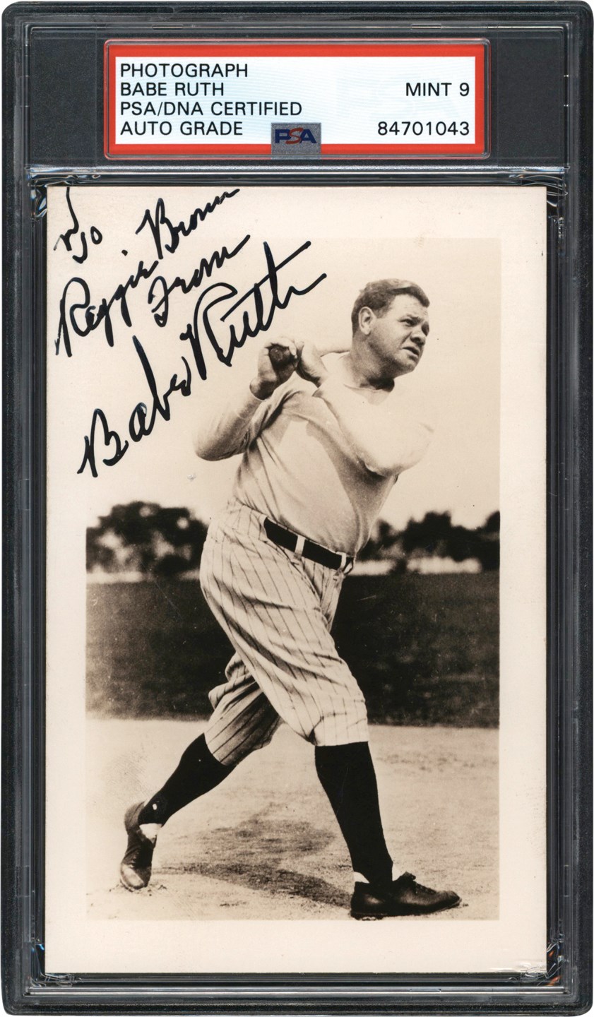 - Babe Ruth Signed Photograph PSA MINT 9