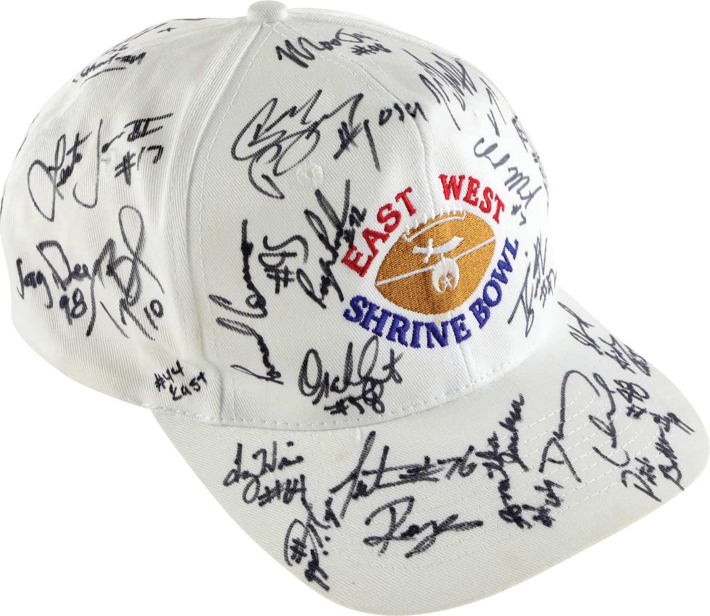 - 2000 Tom Brady College East vs. West Shrine Bowl Multi-Signed Hat (PSA)