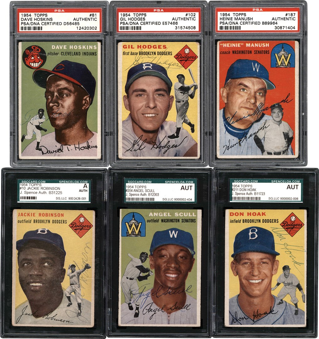 - 1954 Topps Baseball Signed Near-Complete Set (247/250) with Jackie Robinson