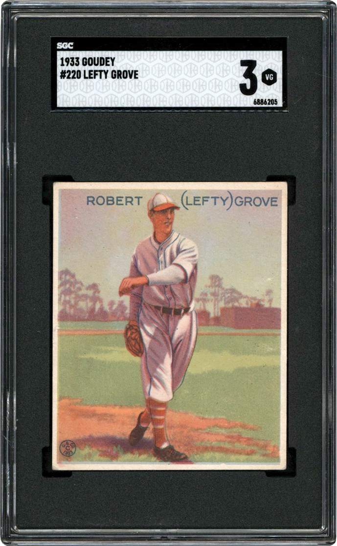 - 1933 Goudey Baseball #220 Lefty Grove SGC VG 3