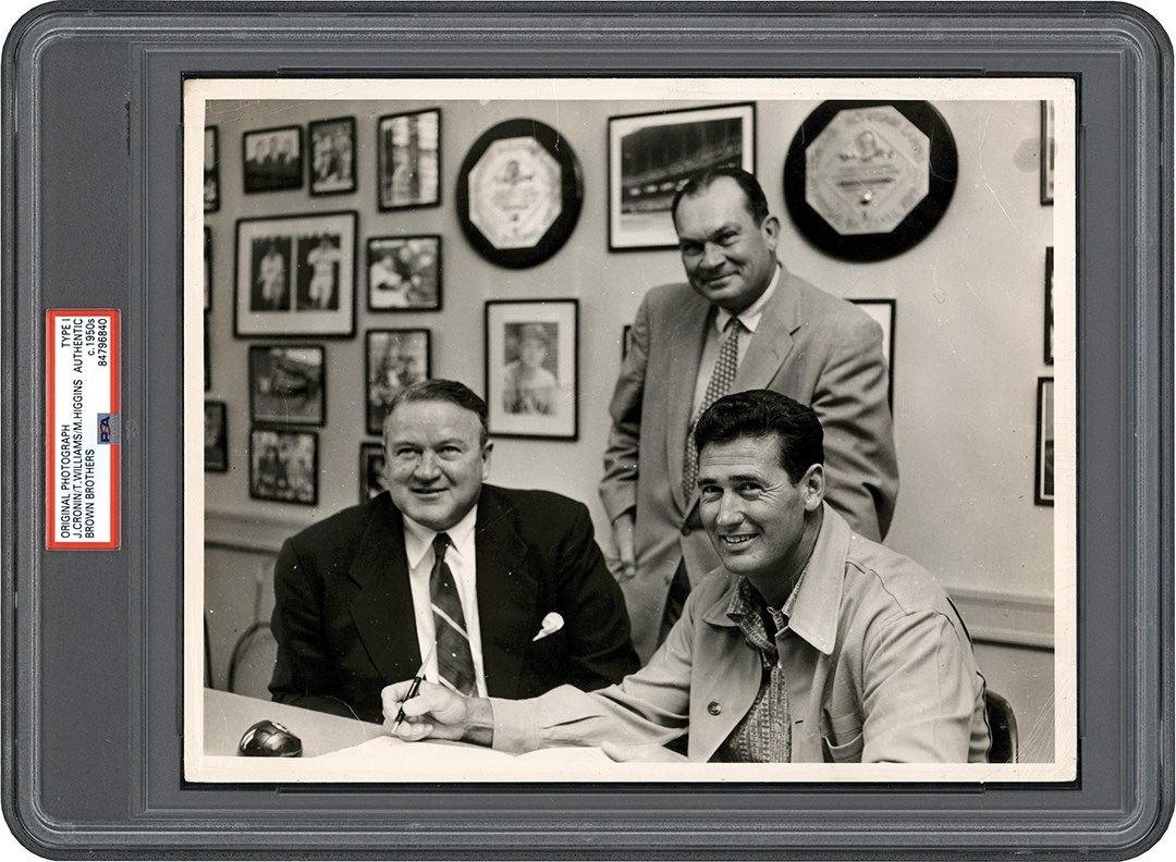 The Brown Brothers Photograph Collection - Ted Williams Signs His Contract Photograph (PSA Type I)