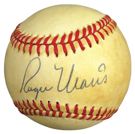 Single Signed Baseballs - Circa 1980 Roger Maris Single Signed Baseball