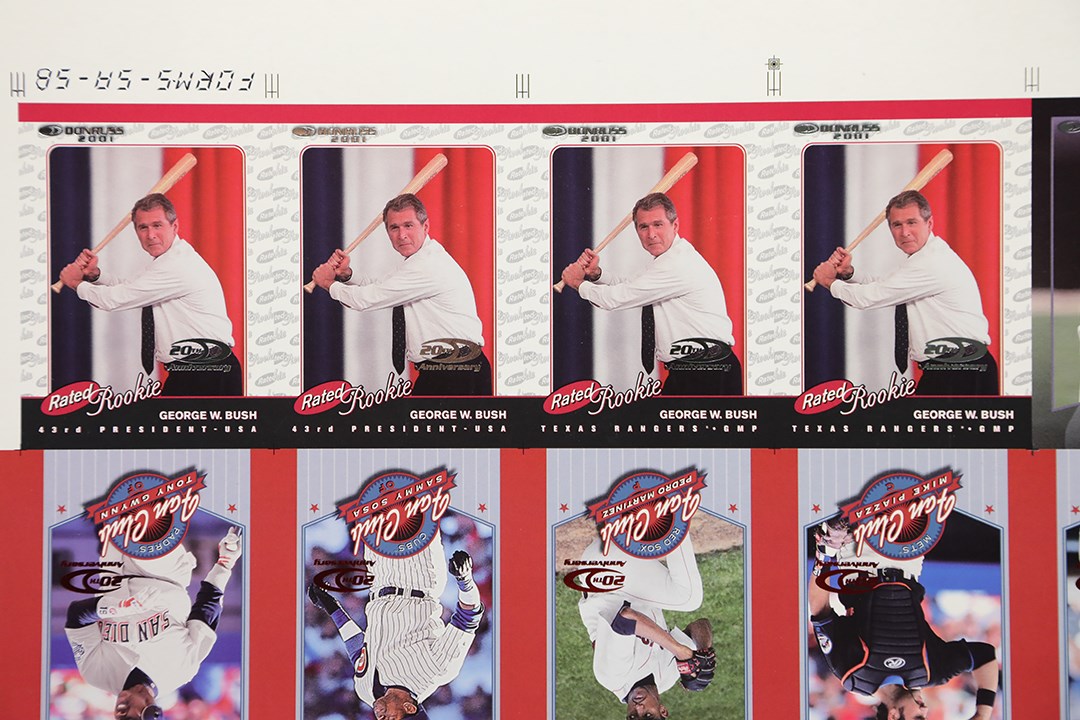 - 2001 Donruss Rated Uncut Sheet with Four Extremely Scarce George W. Bush
