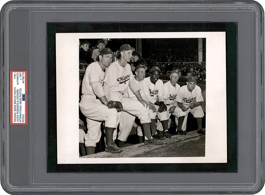 Vintage Sports Photographs - Circa 1947 Jackie Robinson & Teammates Photograph (PSA Type I)