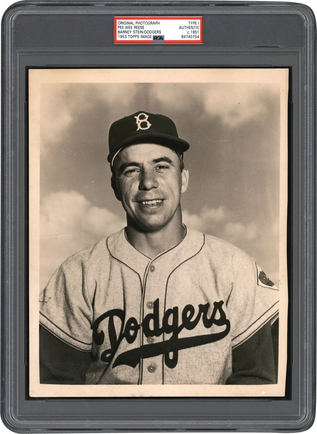 Vintage Sports Photographs - Pee Wee Reese Photograph Used for 1953 Topps Baseball Card (PSA Type I)