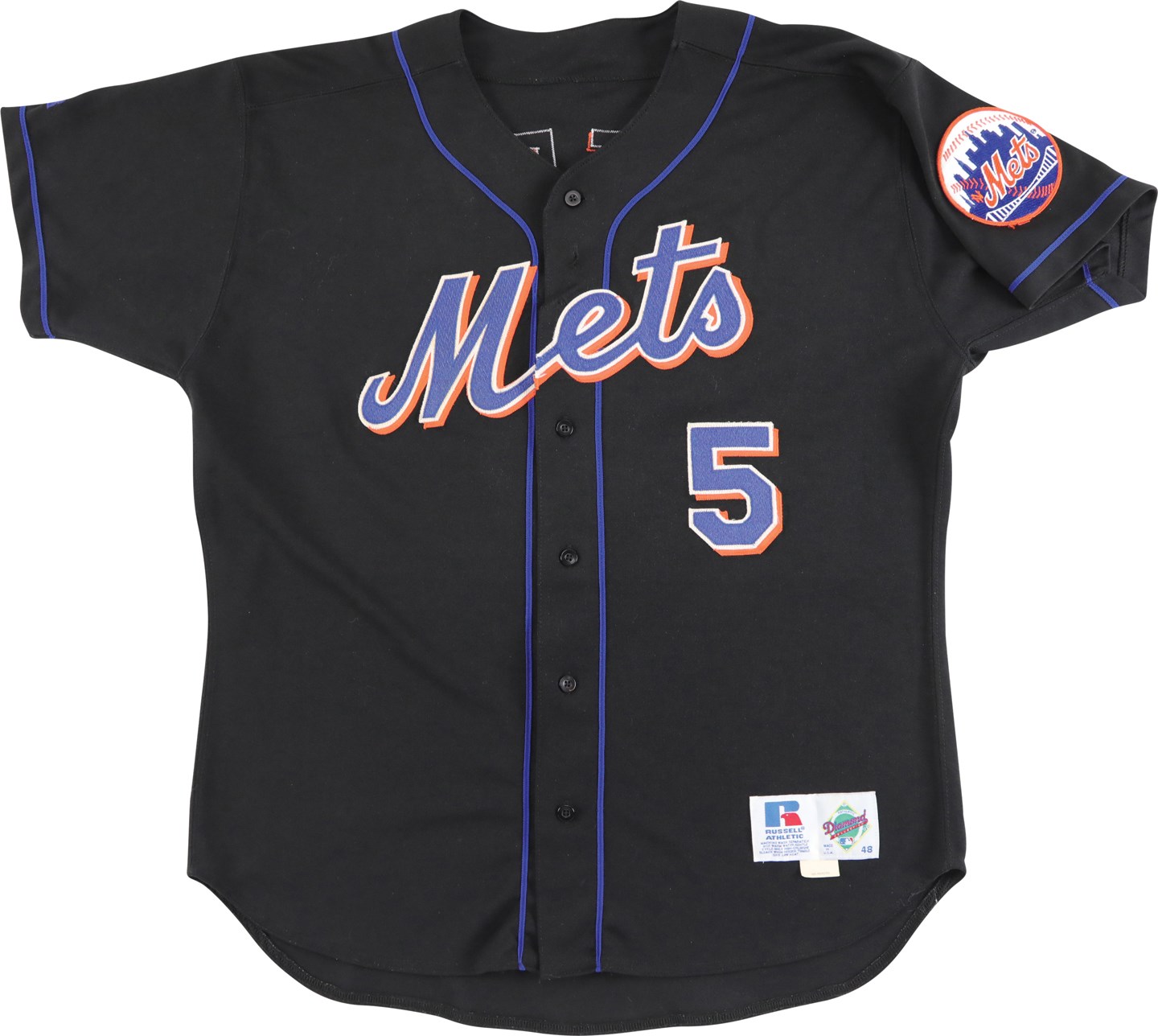 - 1998 John Olerud New York Mets Game Worn Black Alternate Jersey