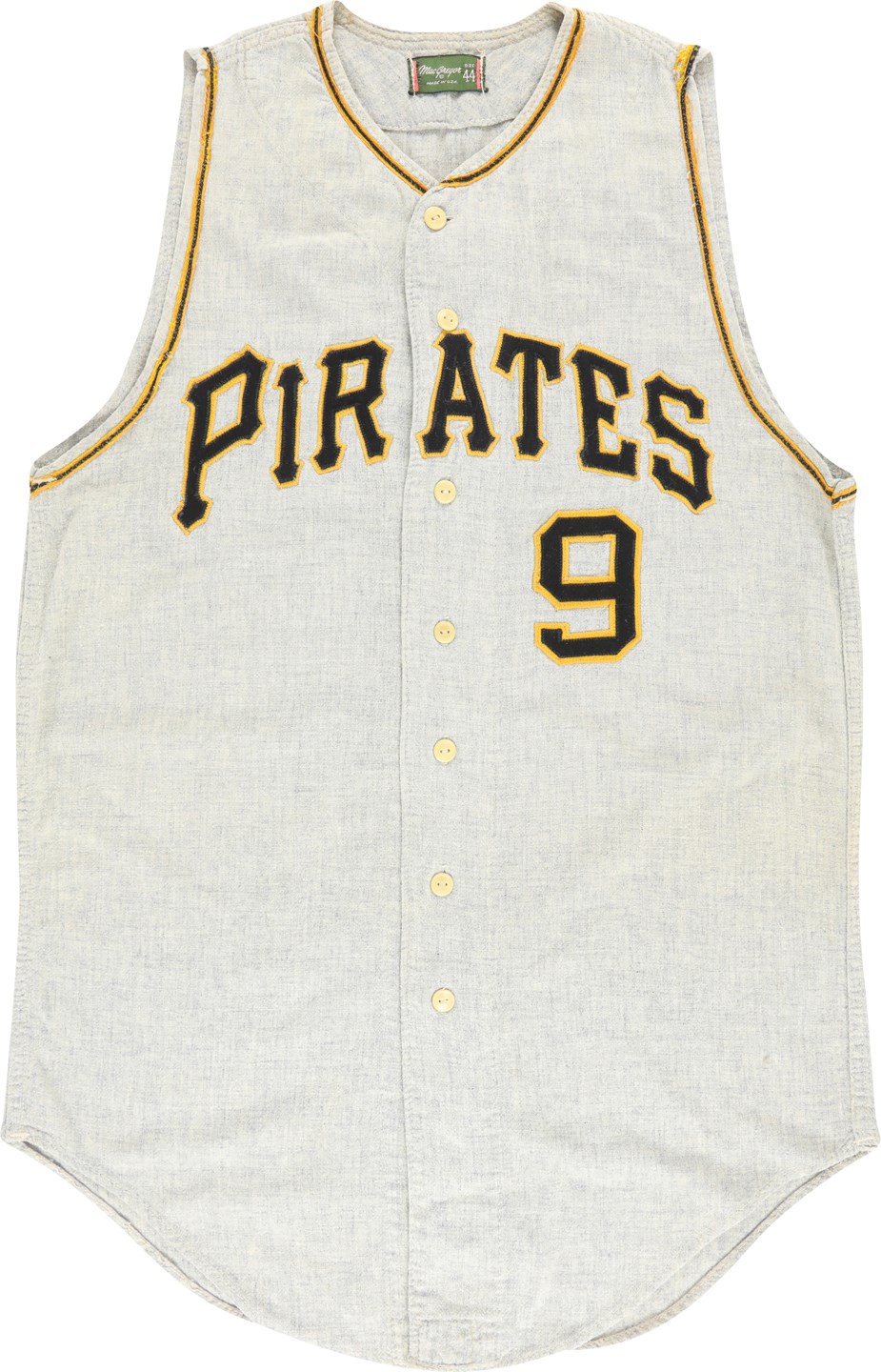 - 1964 Bill Mazeroski Pittsburgh Pirates Game Worn Road Jersey MEARS A9.5