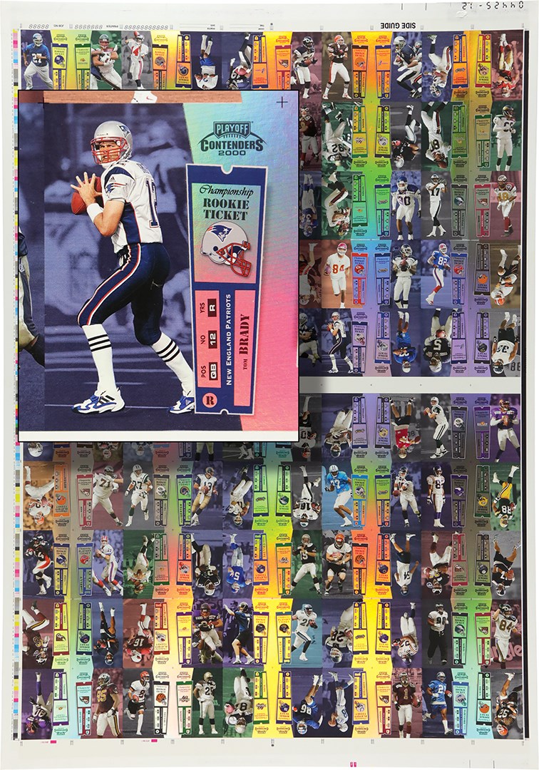 - 000 Playoff Contenders Football Championship Ticket Uncut Sheet w/Tom Brady Rookie - Only Known Example