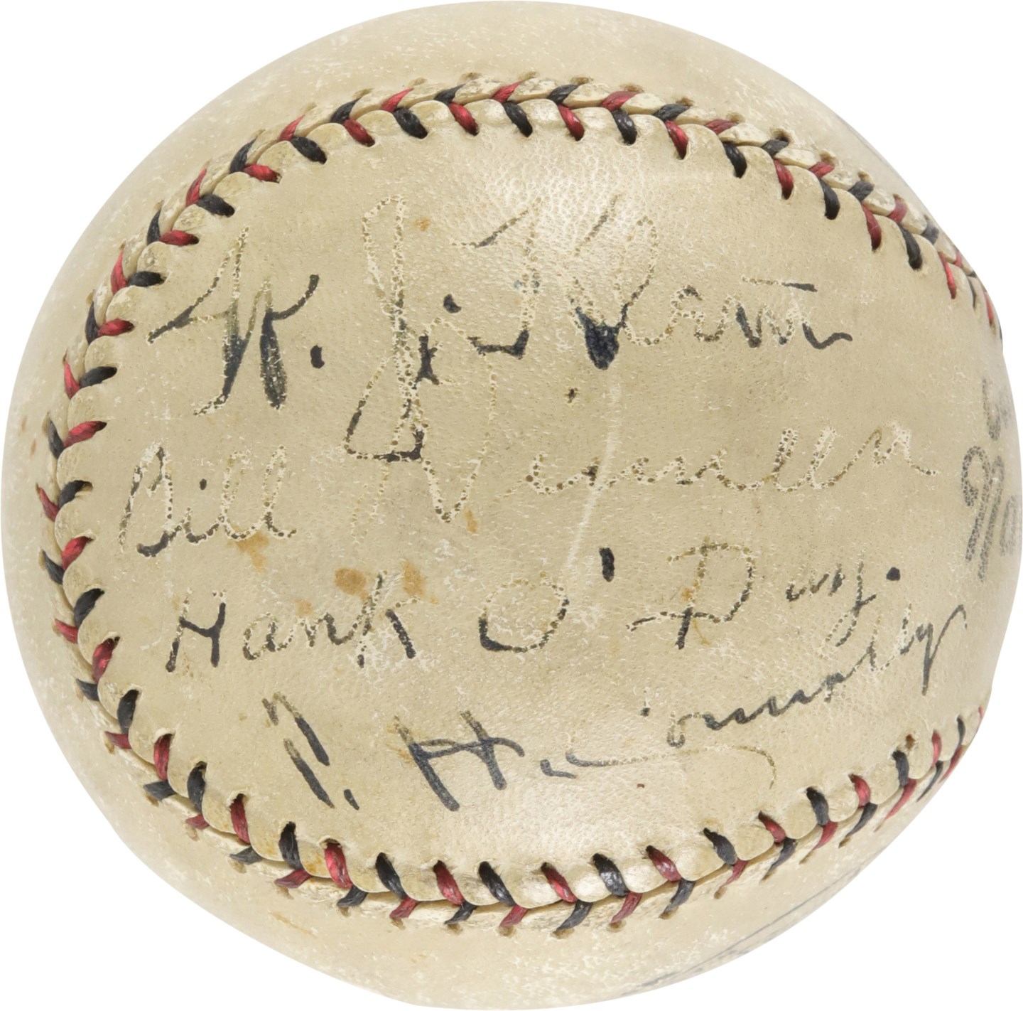- 1920 World Series Umpire Crew Signed Baseball with Hank O'Day & Tom Connolly (PSA)
