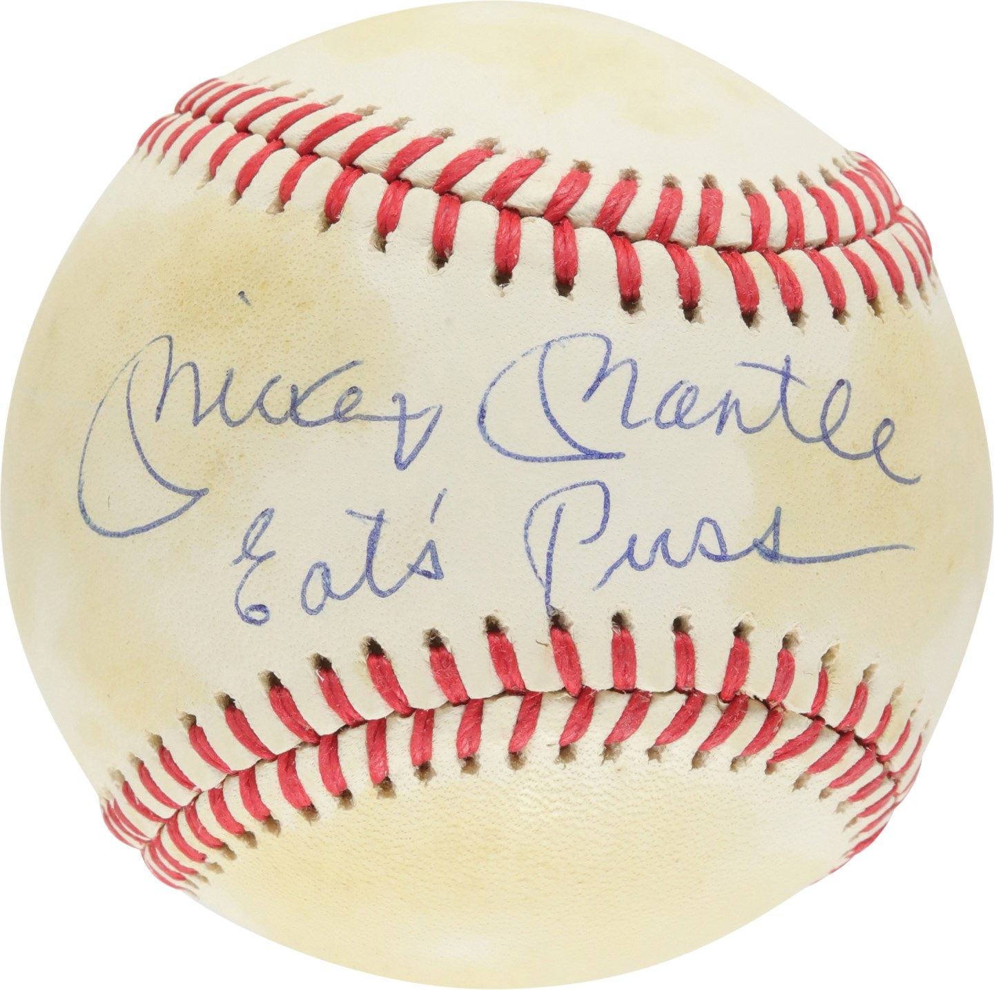 - Mickey Mantle "Eats Puss" Single-Signed Baseball (PSA)