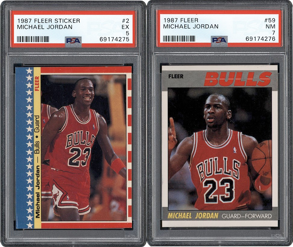 Basketball Cards - 1987 Fleer Michael Jordan PSA Graded Pair
