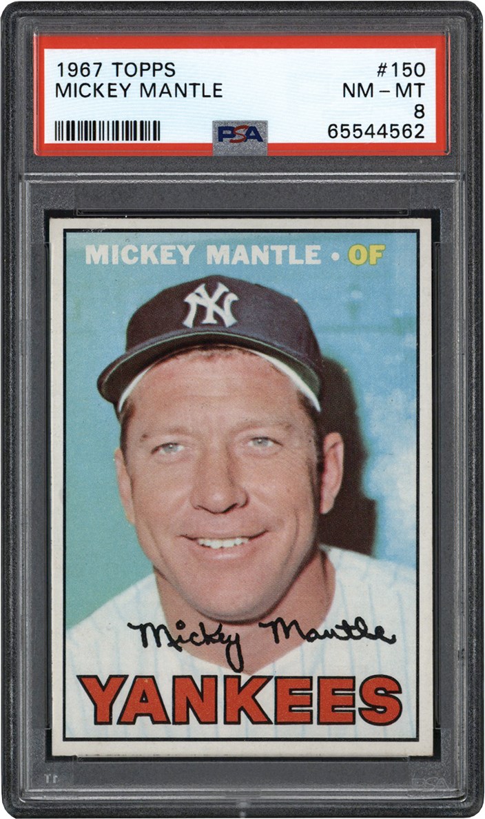 - 1967 Topps #150 Mickey Mantle PSA NM-MT 8