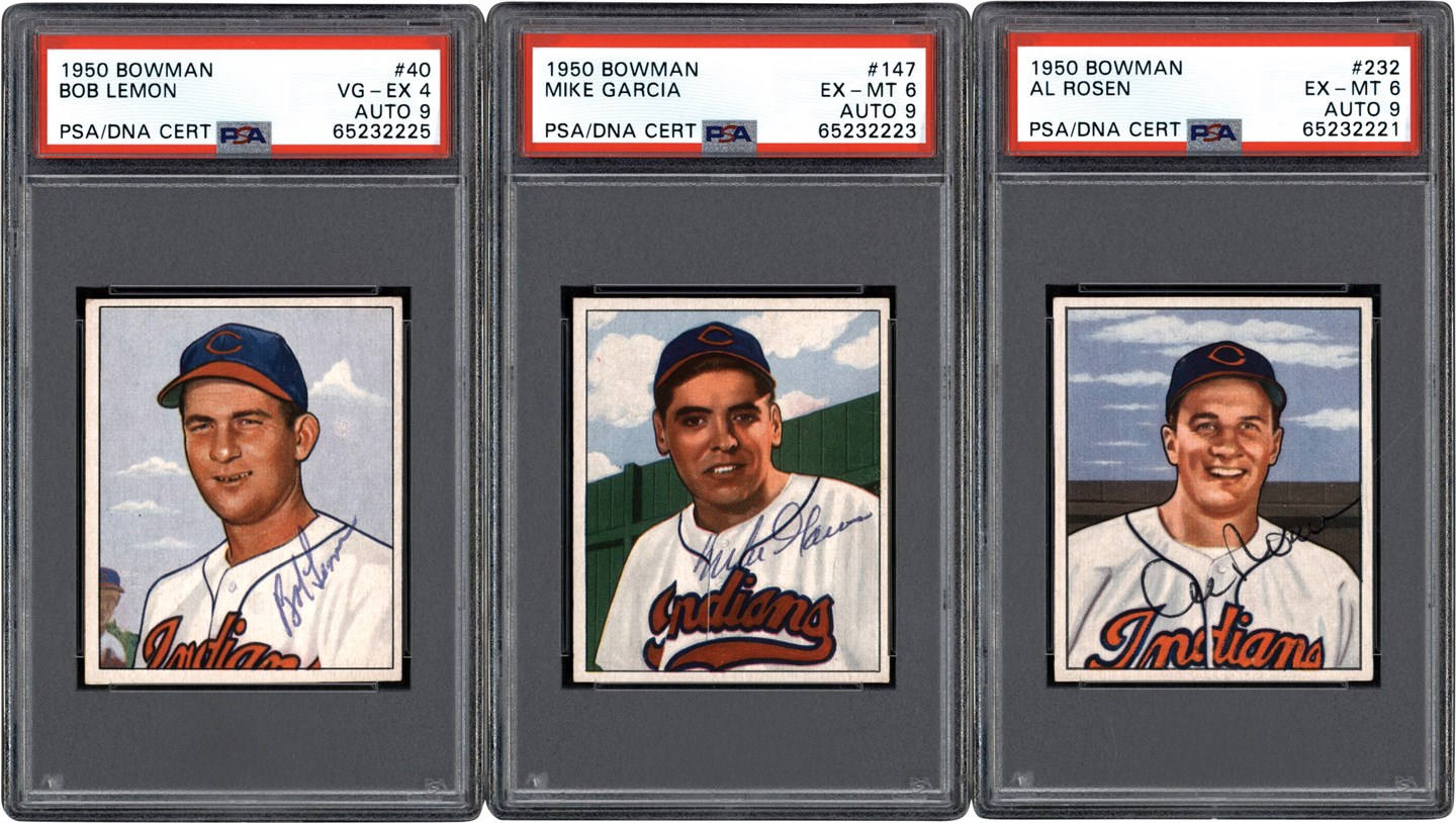 - Dual Signed 1950 Bowman Cleveland Indians PSA  Collection (3)