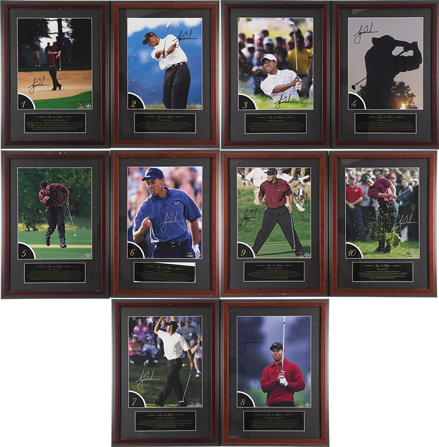 Olympics and All Sports - Tiger Woods Signed "Top 10 Shots" Limited Edition Photograph Complete Set (All UDA)