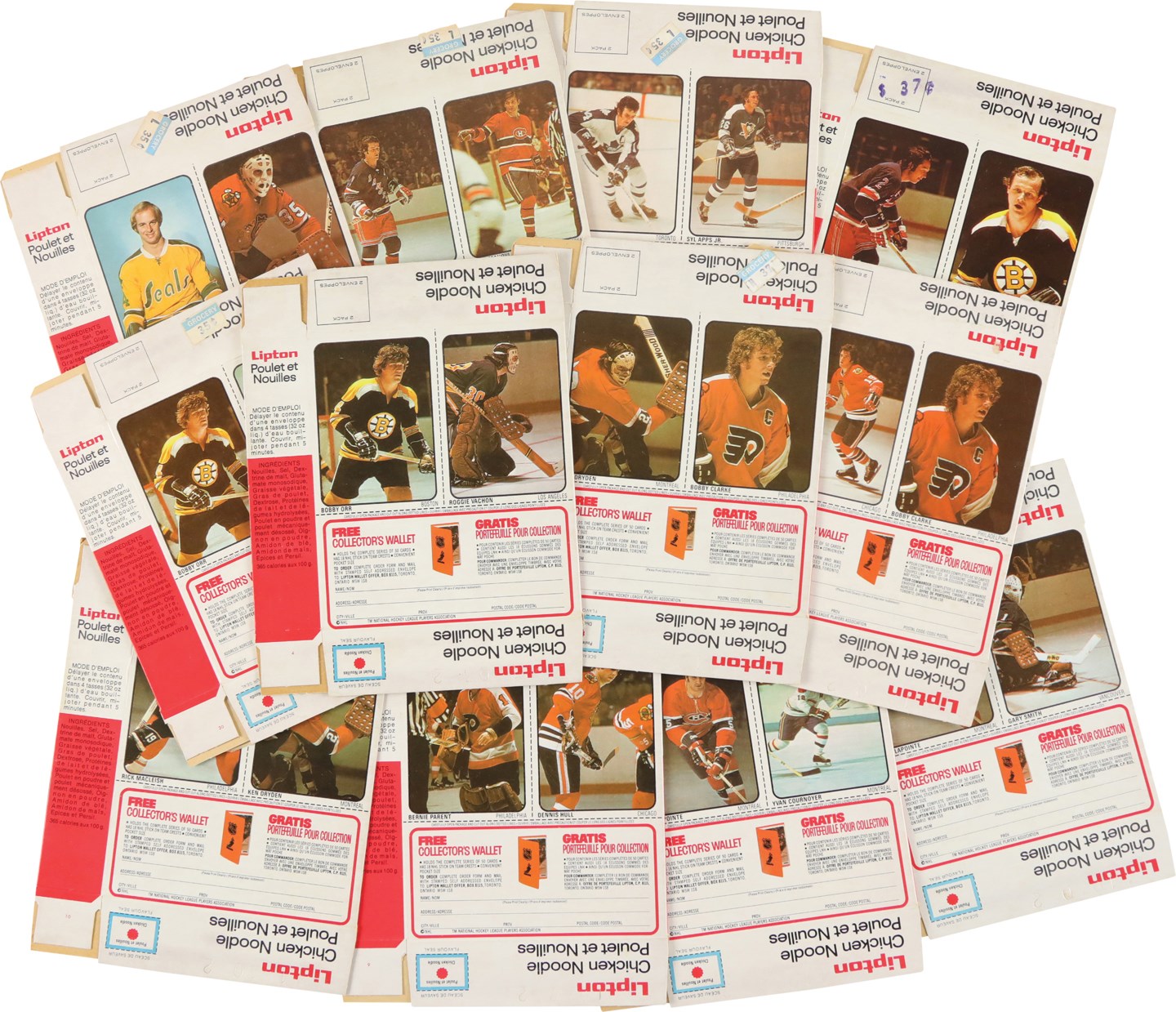 Hockey Cards - Incredibly Rare 1974-1975 Lipton Soup Hockey Uncut Box Complete Set (30) Consisting of Complete 51-Card Set