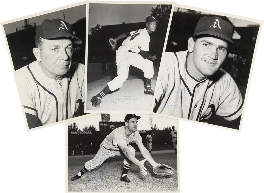 Vintage Sports Photographs - 1950s Don Wingfield Signed Type I Photo Collection w/Jimmy Dykes (4) (PSA)