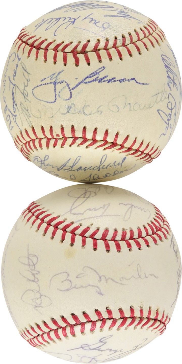 - 1961 NY Yankees Team-Signed Ball and 1977 Yankees Team-Signed Ball (PSA)