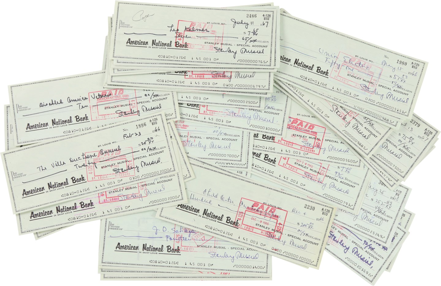 - Stan Musial Signed Bank Checks (100)