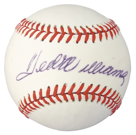 - 1970’s Ted Williams Vintage Single Signed Baseball