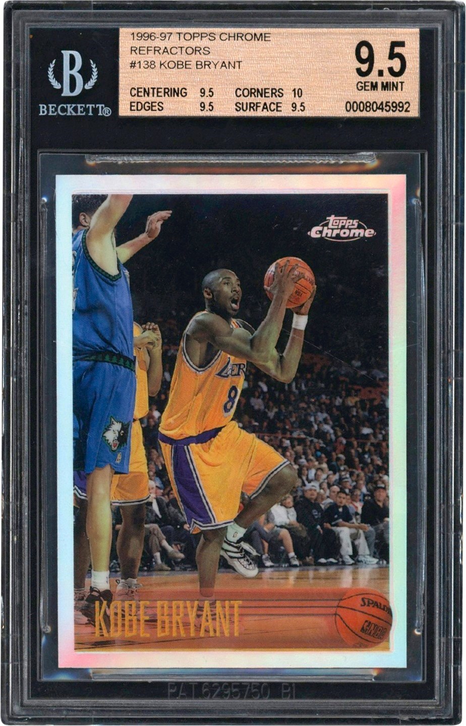 Basketball Cards - 996 Topps Chrome Refractor #138 Kobe Bryant Rookie Card BGS GEM MINT 9.5 (True Gem+)