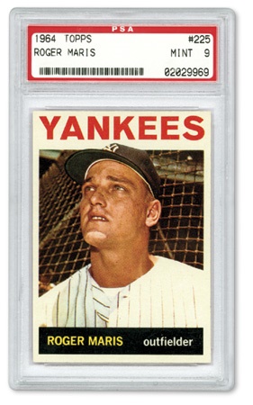 Baseball and Trading Cards - 1964 Topps Roger Maris #225 PSA 9