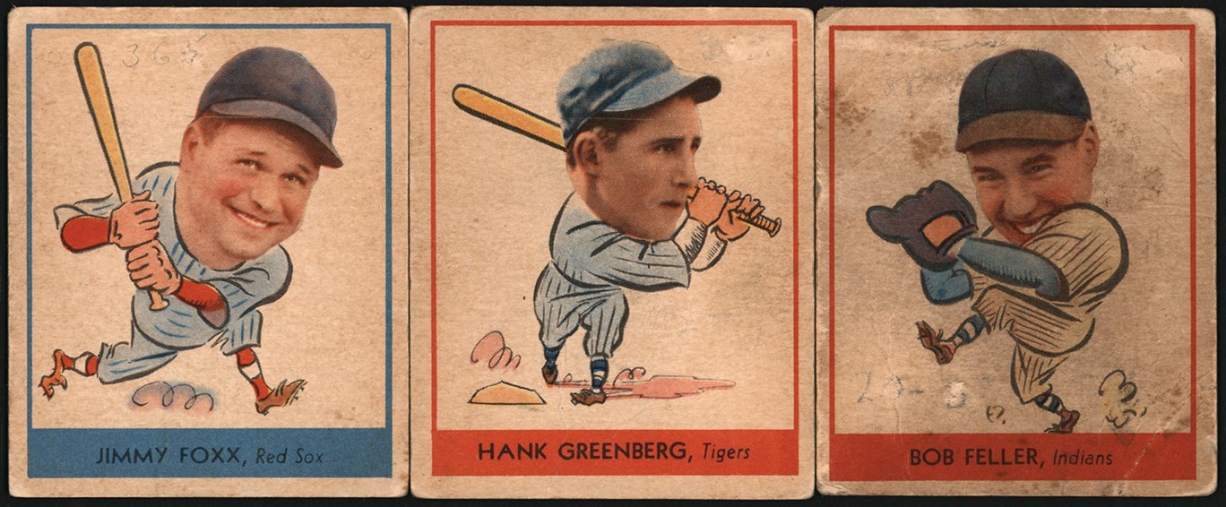 - 1938 R323 Goudey Baseball Collection (17) w/Feller, Foxx, and 5 Other Hall of Famers