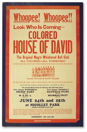 1930’s Colored House of David Broadside (22x32”)