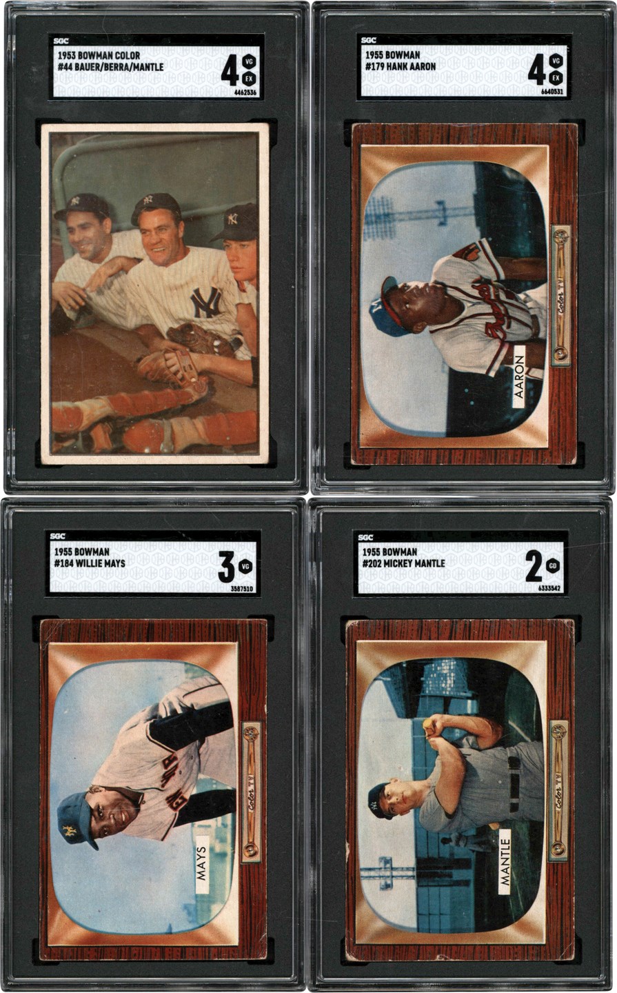 - 1950-1955 Bowman Collection (44) w/Mantle, Mays, Aaron and Many Other Hall of Famers