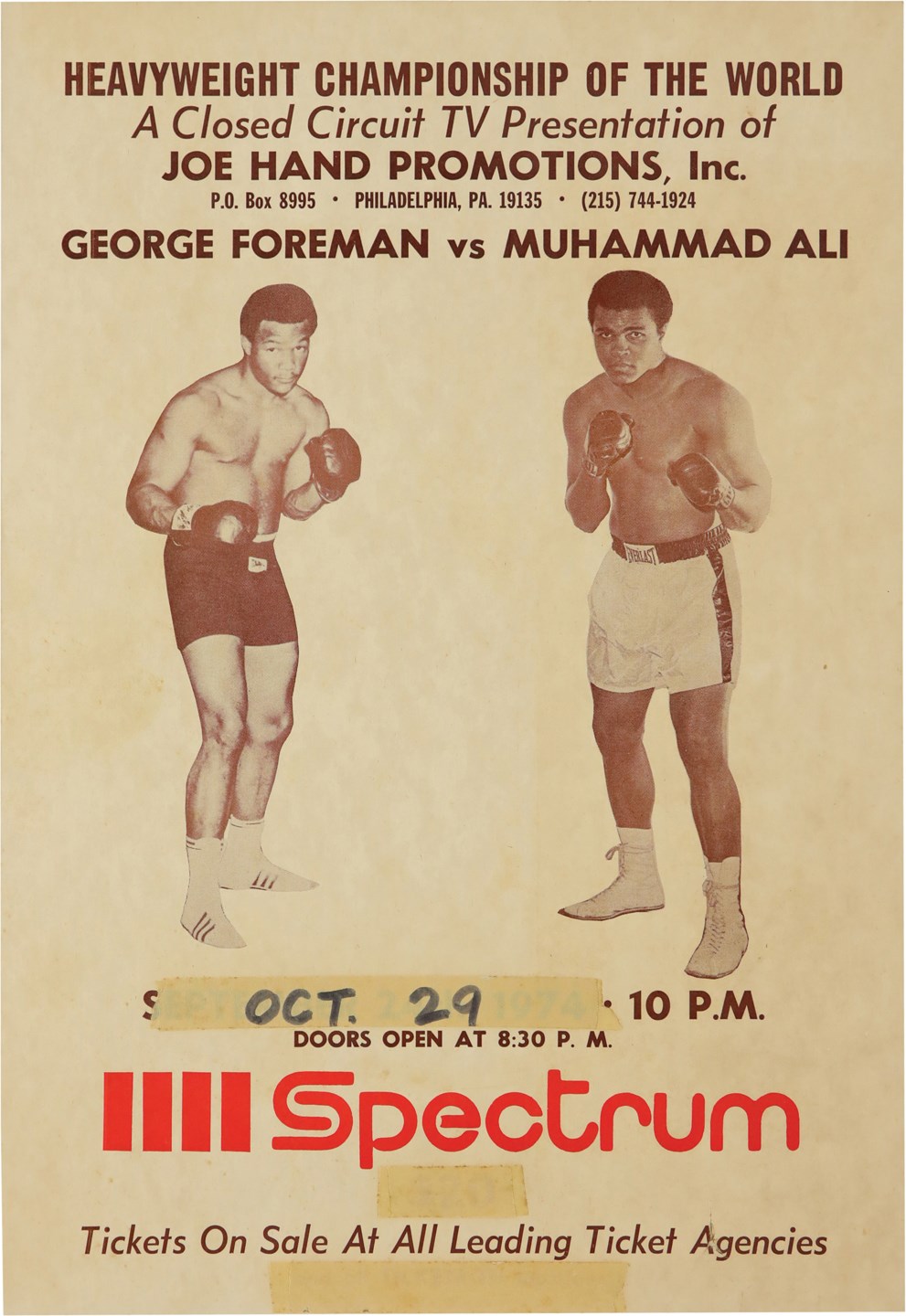 - 1974 Muhamad Ali vs George Foreman Rumble In The Jungle Closed Circuit Poster