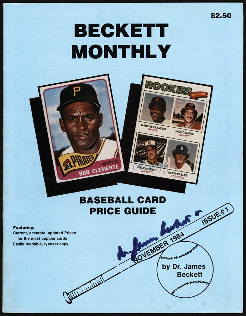 - November 1984 Beckett Monthly #1 Signed By Dr. James Beckett - 1st Issue